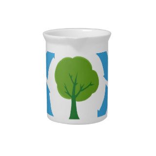 4209 Eco Banner With Green Tree CAUSES ENVIROMENT Drink Pitchers