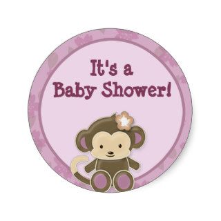 Monkey Baby Shower blank labels/seals CJ O #04A Stickers