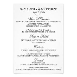 Wedding menu template PERSONALIZE Announcements