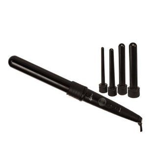 FAHRENHEIT 4 in One Curling Iron Set with Four Ceramic/Tourmaline Interchangeable Heads   Heat Resistant Glove and 140   430 Degree Variable Temperature Health & Personal Care