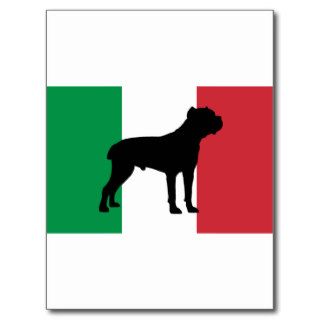 cane corso silhouette flag post card