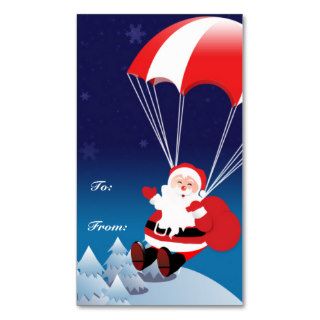 Parachuting Santa Business Cards