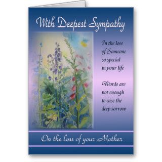 Loss of Mother   With Deepest Sympathy Greeting Card