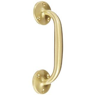 Rockwood 131.4 Brass Surface Mounted Cast Door Pull, 7 1/2" Length, Satin Clear Coated Finish Hardware Handles And Pulls