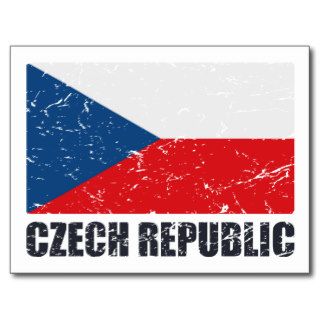 Czech Republic Vintage Flag Postcard