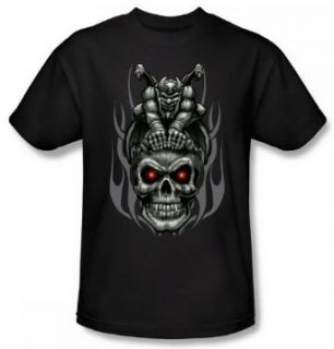 Lethal Threat Gargoyle Skull Black Adult Shirt LTD146 AT Fashion T Shirts Clothing