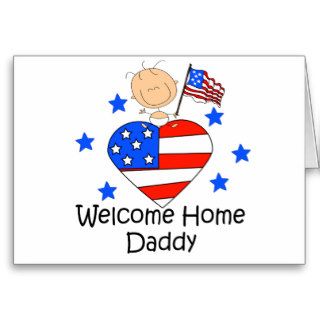 Welcome Home Daddy Stick Figure Baby Cards