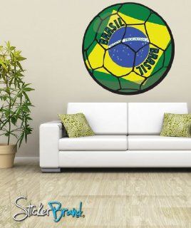 Color Graphic Wall Decal Sticker Football Soccer Brazil JH132s 30x30   Other Products  