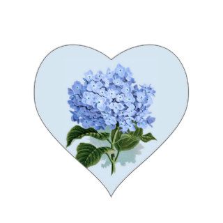 Vintage Sky Blue Hydrangea Flower Sticker