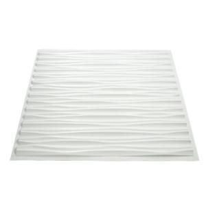 Fasade 4 ft. x 8 ft. Dunes Vertical Paintable White Wall Panel S67 00