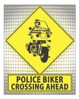 Police Biker Street Sign funny retro Motorcycle COP mancave office law enforcement wall decor 134  Other Products  