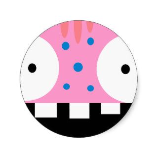cute funny monster smile kids design sticker