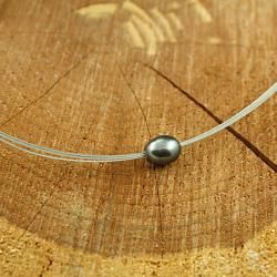 Japanese Wire 17.5 in Grey FW Pearl Necklace (8 mm) (China) Necklaces