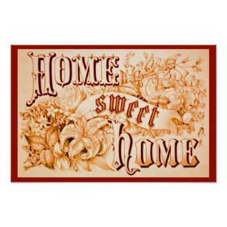 Altered Vintage Image Poster Home Sweet Home