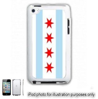 Chicago Illinois IL City State Flag iPod 4 Touch Hard Case Cover Shell White 4th Generation White   Players & Accessories