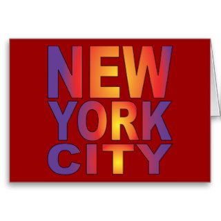 New York City New York NY Block Letter Greeting Cards