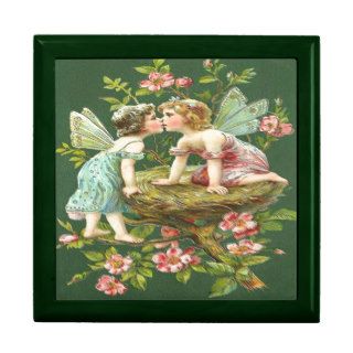 Vintage Romantic Fairies Kissing Each Other Gift Boxes