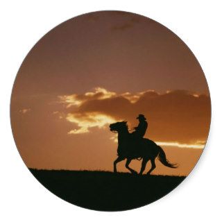 Galloping Cowboy Silhouette Stickers