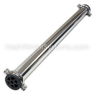 Stainless Steel Membrane Housing 2.5 x 40 3/8 Feed   Replacement Undersink Water Filtration Filters
