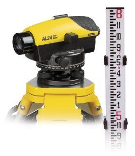 CST/berger 77 159 AL24D Pro Grade Contractors Automatic Level Kit with 16ft Aluminum Rod and Aluminum Tripod   Rotary Lasers  