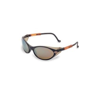 Harley Davidson HD100 Series Safety Glasses with Gold Mirror Tint Hardcoat Lens and Black Frame HD103