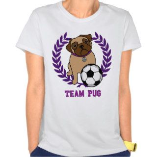 Soccer Pug Tees (purple) Team Pug