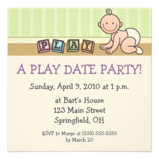 Play Date Party Invitations
