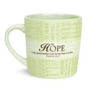 LCP Promises Of Hope Ceramic Coffee Mug With Scripture Card Verse Psalm 625 Kitchen & Dining