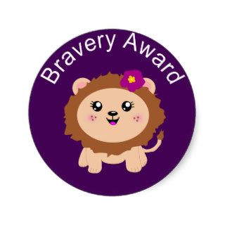 Girl Lion Bravery Award   Sticker for being brave