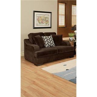 Furniture of America Kailer Chocolate Suede Loveseat Furniture of America Sofas & Loveseats