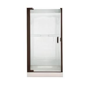 American Standard Euro 36 in. W x 65 in. H Frameless Continueous Hinge Pivot Shower Door in Oil Rubbed Bronze with Clear Glass AM0305D.400.224