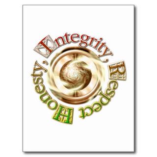 Honesty Integrity Respect Circle Ring Postcard
