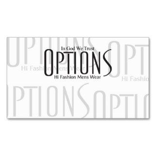 Options Hi Fashions Mens Wear b card Business Card