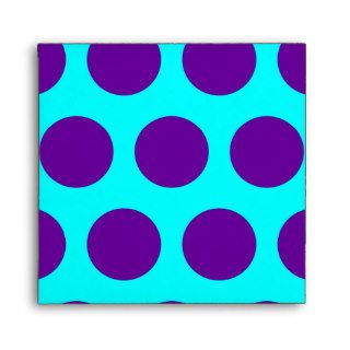 Aqua and Purple Polka Dots Envelope