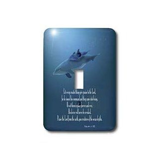 3dRose LLC lsp_36108_1 Mother and Baby Dolphin swimming in the aqua colored ocean with the Bible verse Psalm 148 v 5 7, Single Toggle Switch   Switch Plates  