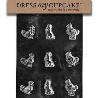 Dress My Cupcake DMCE172SET Chocolate Candy Mold, Easter with Bunny Rooster, Set of 6 Kitchen & Dining