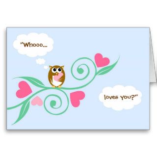 Whoooloves you Valentine card