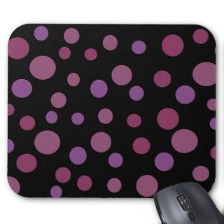Artistic Abstract Retro Dots Spots Purple Black Mousepad