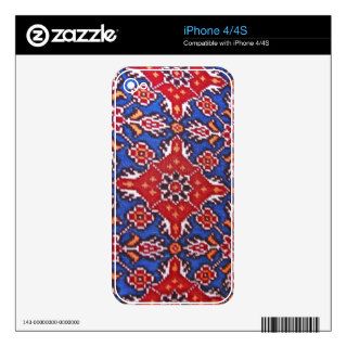 Ethnic Tribal Bohemian Handwoven Ikat Textile Asia Decals For The iPhone 4S
