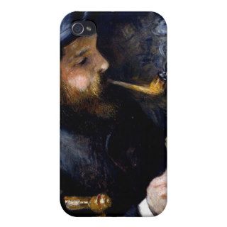 Claude Monet Reading a Newspaper by Pierre Renoir iPhone 4/4S Cover