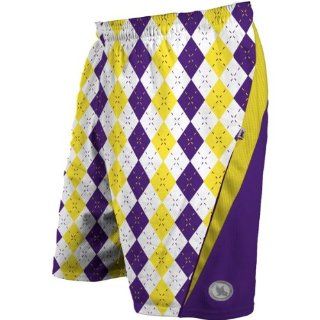 Flow Society Argyle Yellow/Purple Performance Lacrosse Shorts   Youth X Large  Lacrosse Equipment  Sports & Outdoors