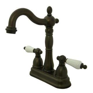 Kingston Brass Two Handle 4 in. Centerset Bar Faucet KB1495PL, Oil Rubbed Bronze   Touch On Kitchen Sink Faucets