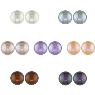 10k Gold Cultured Freshwater Pearl Earrings (Set of 7) (8 9 mm) Miadora Jewelry Sets