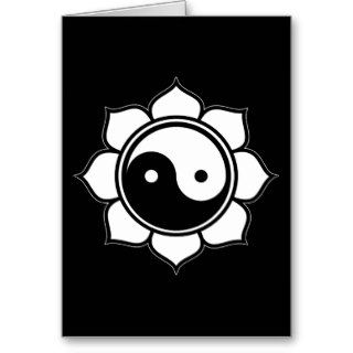 Lotus Yin Yang Greeting Cards