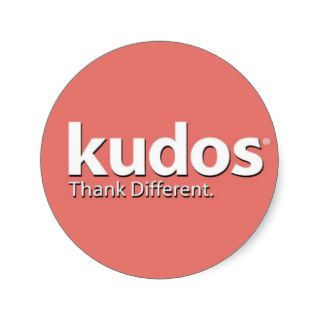 Kudos® Salmon Round Sticker