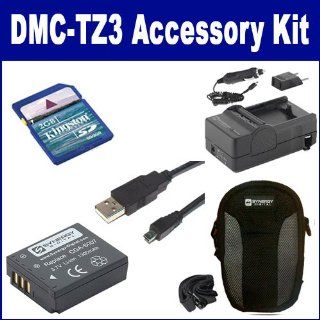Panasonic Lumix DMC TZ3 Digital Camera Accessory Kit includes USB8PIN USB Cable, KSD2GB Memory Card, SDCGAS007 Battery, SDM 177 Charger, SDC 22 Case  Camera & Photo
