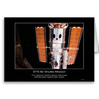 Hubble Space Telescope against dark space Greeting Card