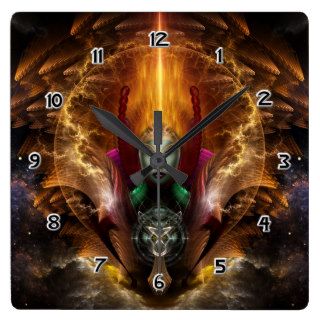 Riddian Queen Of Cosmic Fire Square Wall Clock
