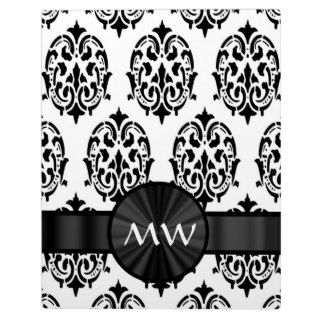 Black and white damask photo plaque