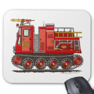 Track Rescue Pumper Fire Truck Firefighter Mousepads